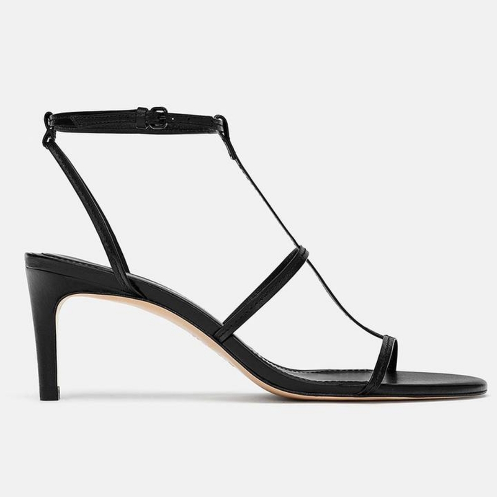 Zara Black Strappy Sandals